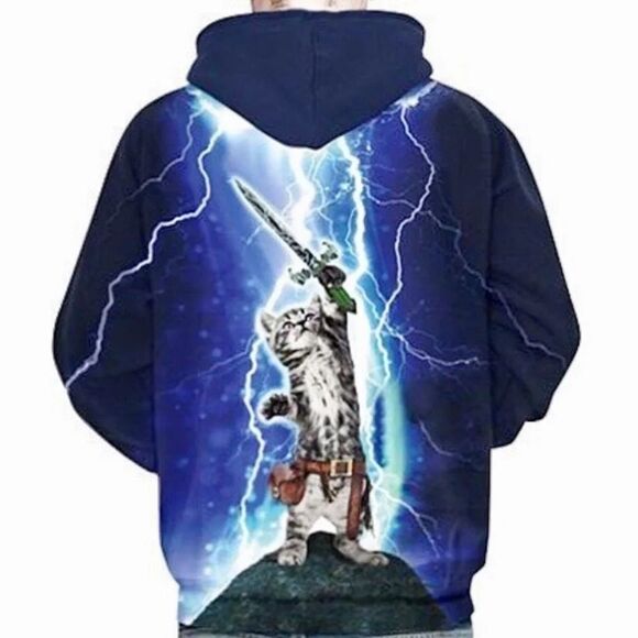 3D Lightning Graphic unisex Pullover Hoodie - Picture 2 of 8